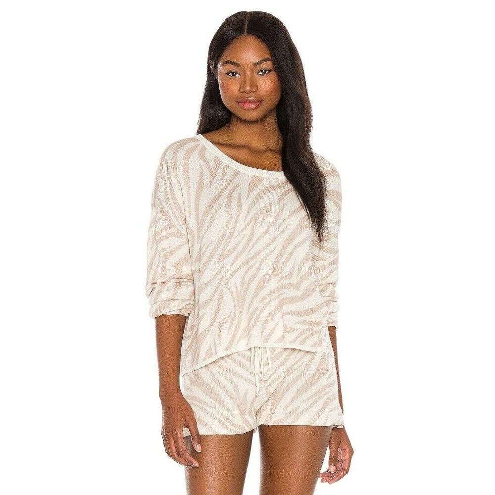 Beach Riot X REVOLVE Newport Sweater Moonlight Zebra Animal Cream